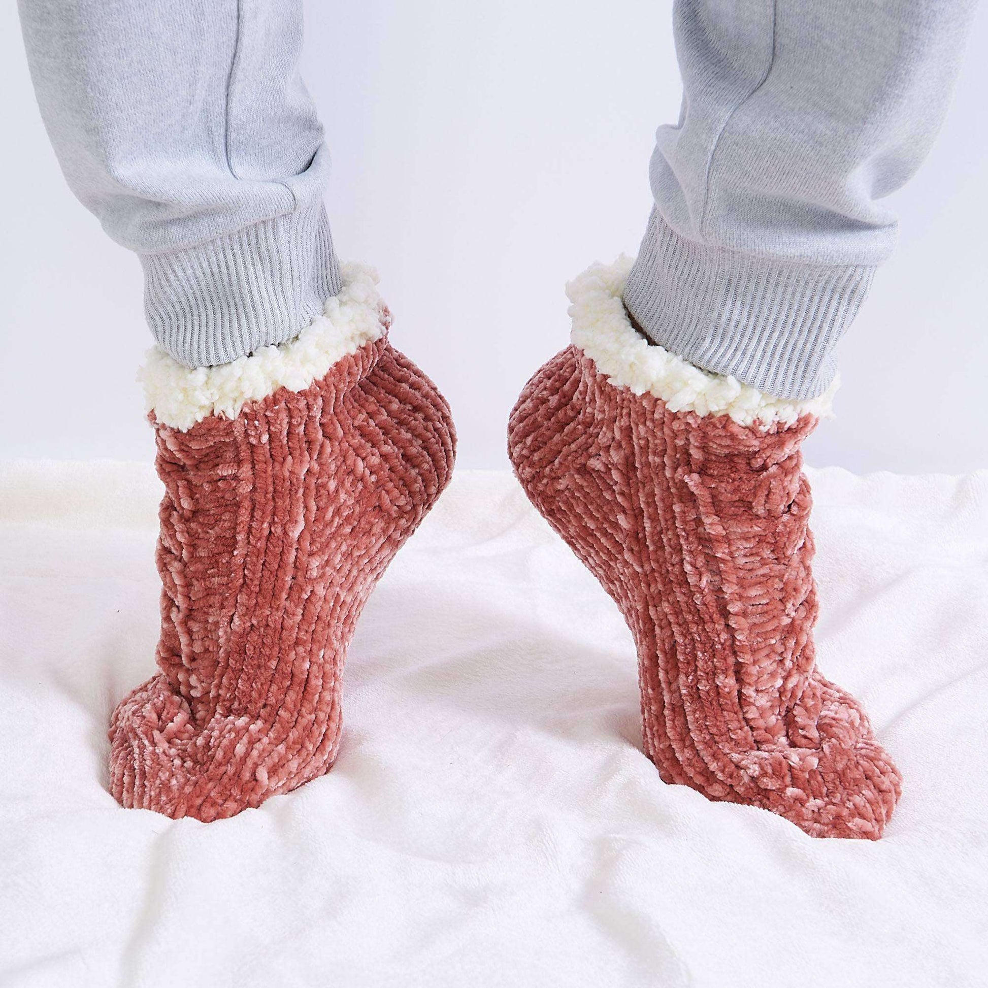 Free Bernat Knit Cabled Reading Socks Pattern