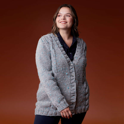 Bernat Simple Cable Knit Cardigan 4/5XL