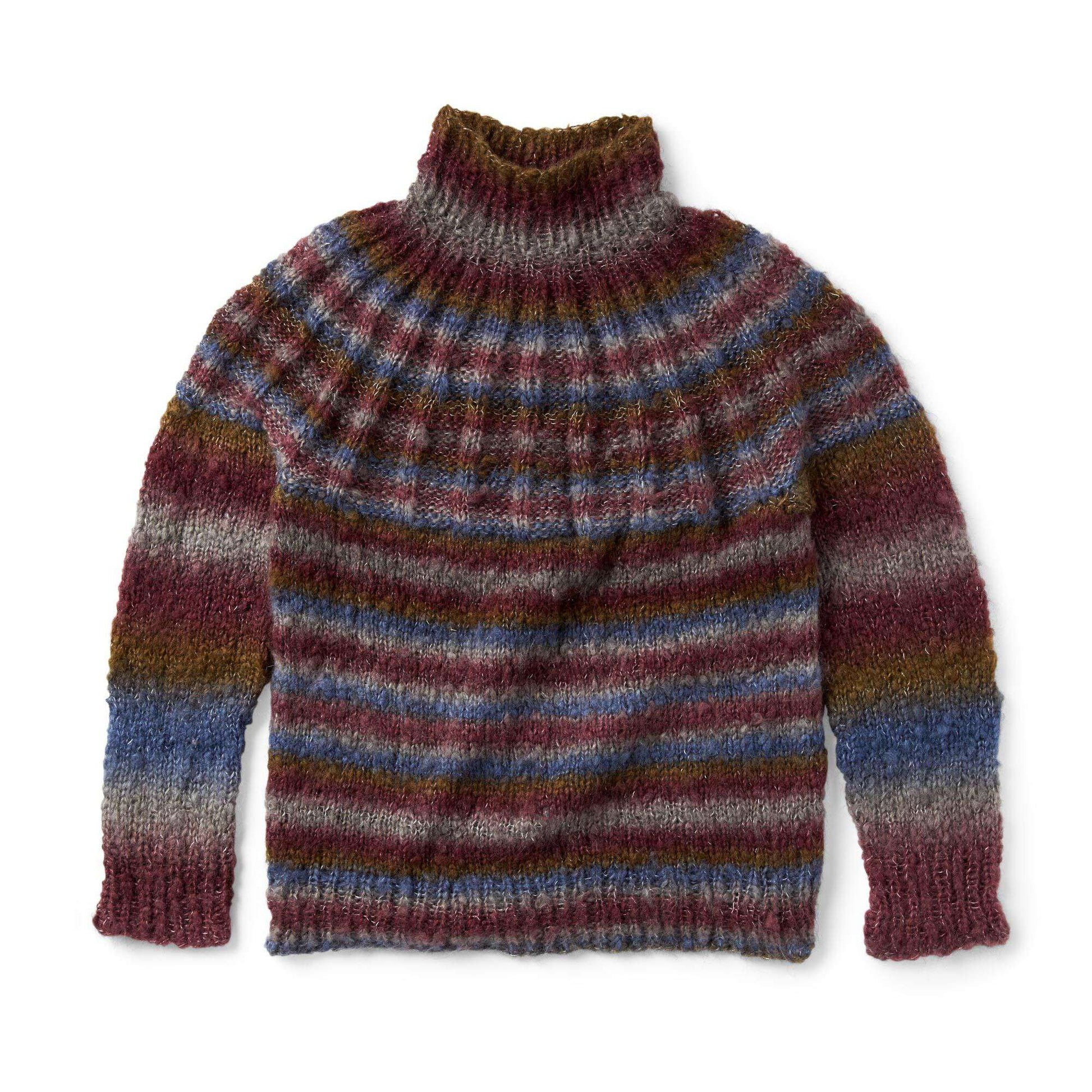 Free Bernat Ribbed Top Down Knit Sweater Pattern