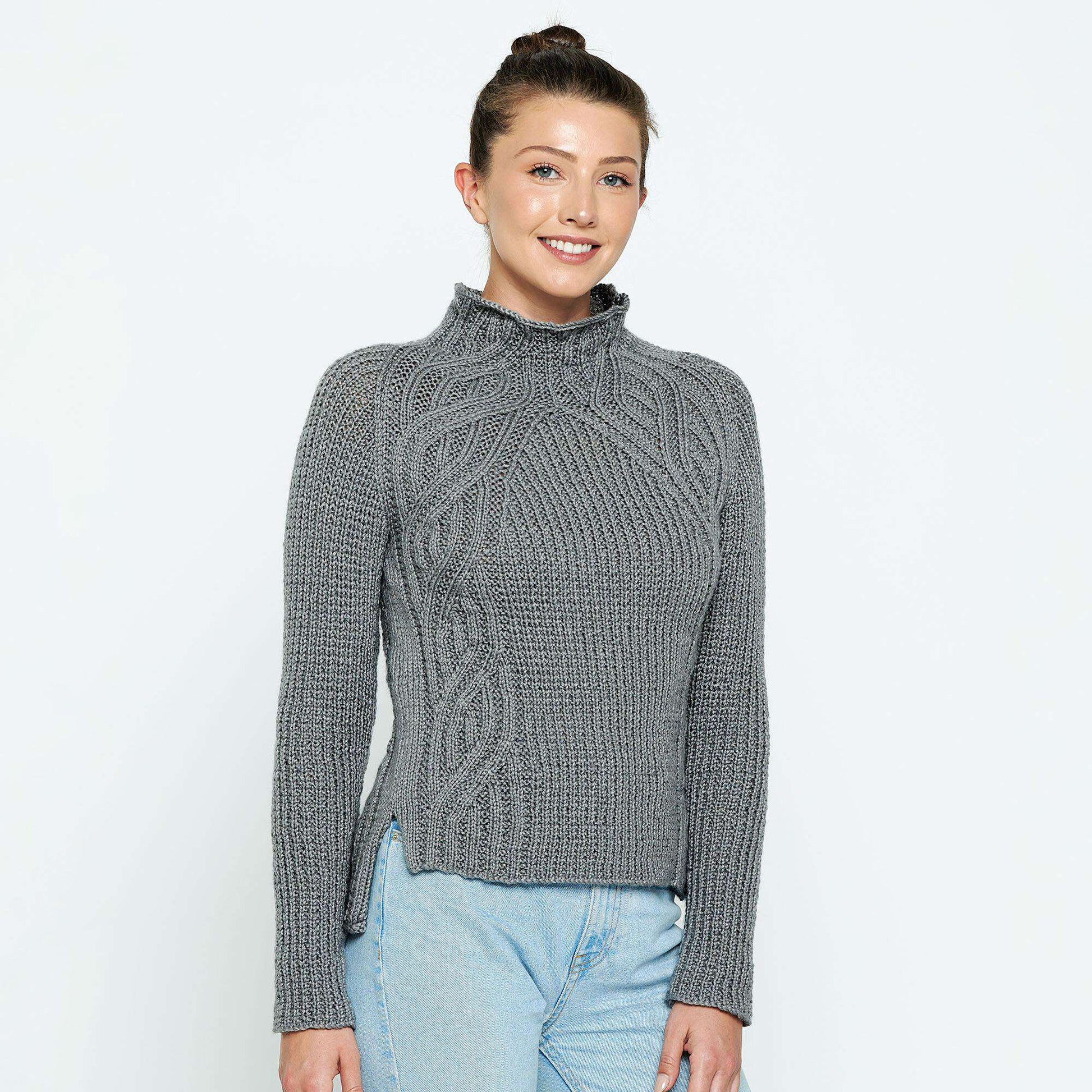 Free Bernat Knit New Directional Cables Sweater Pattern