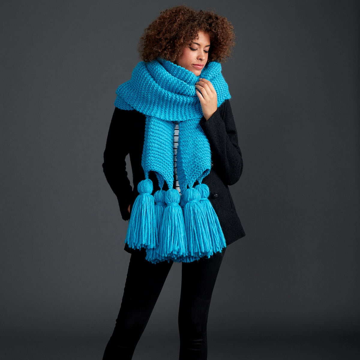 Knit Scarf made in Bernat Roving yarn