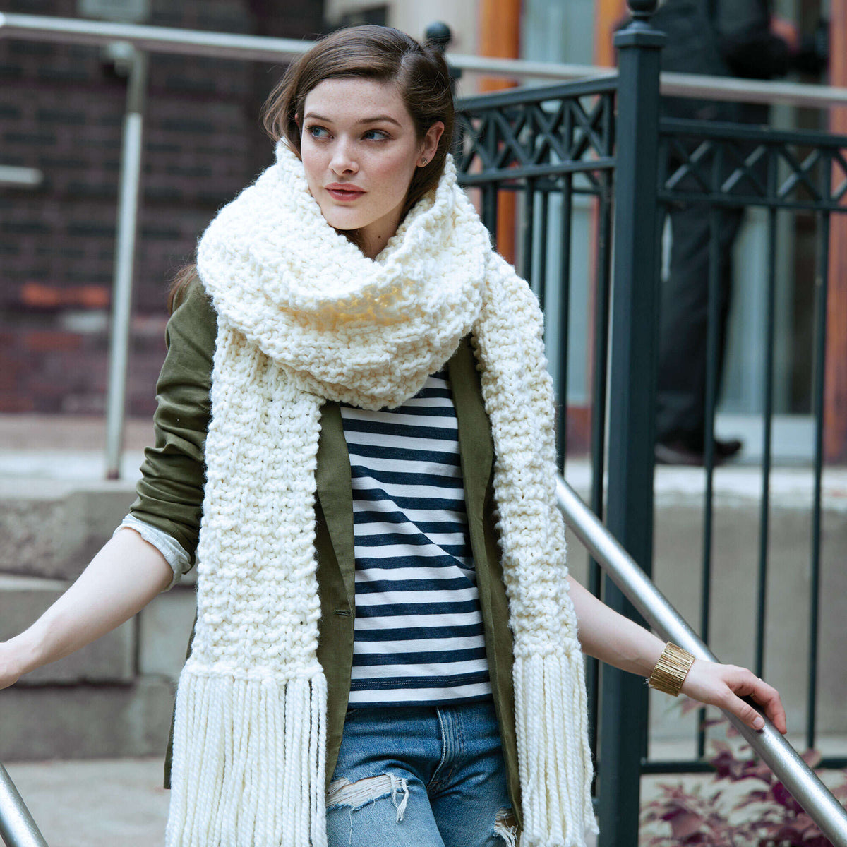 Knit Scarf made in Bernat Wool-Up Bulky yarn