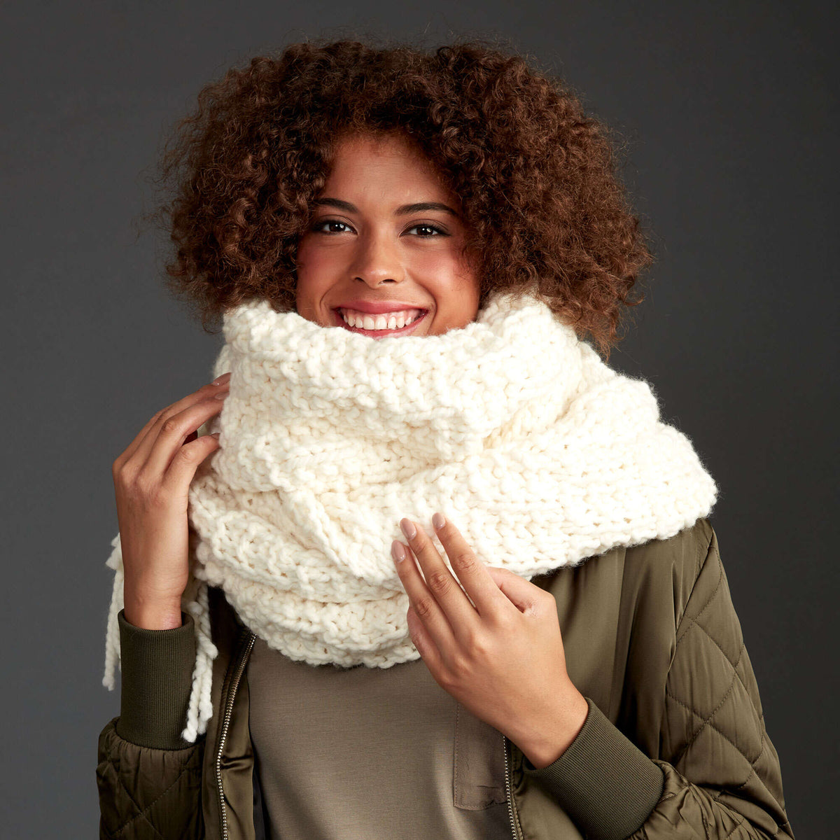 Knit Scarf made in Bernat Wool-Up Bulky yarn