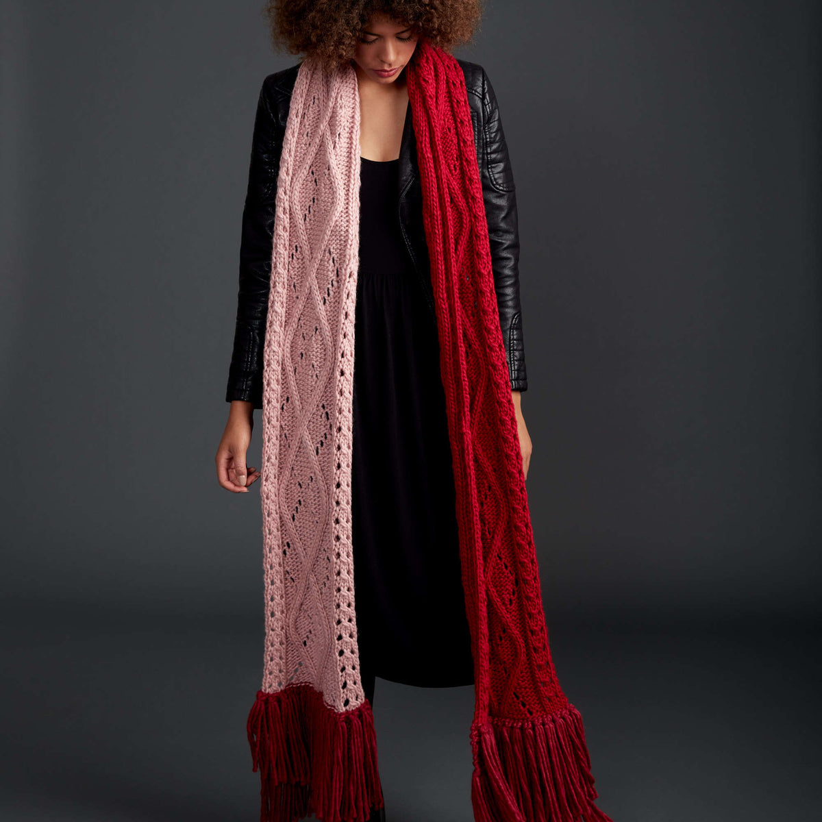 Knit Scarf made in Bernat Roving yarn