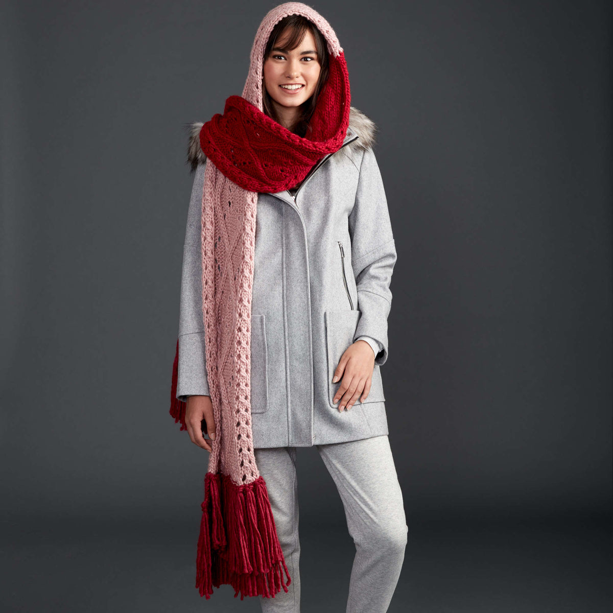 Knit Scarf made in Bernat Roving yarn