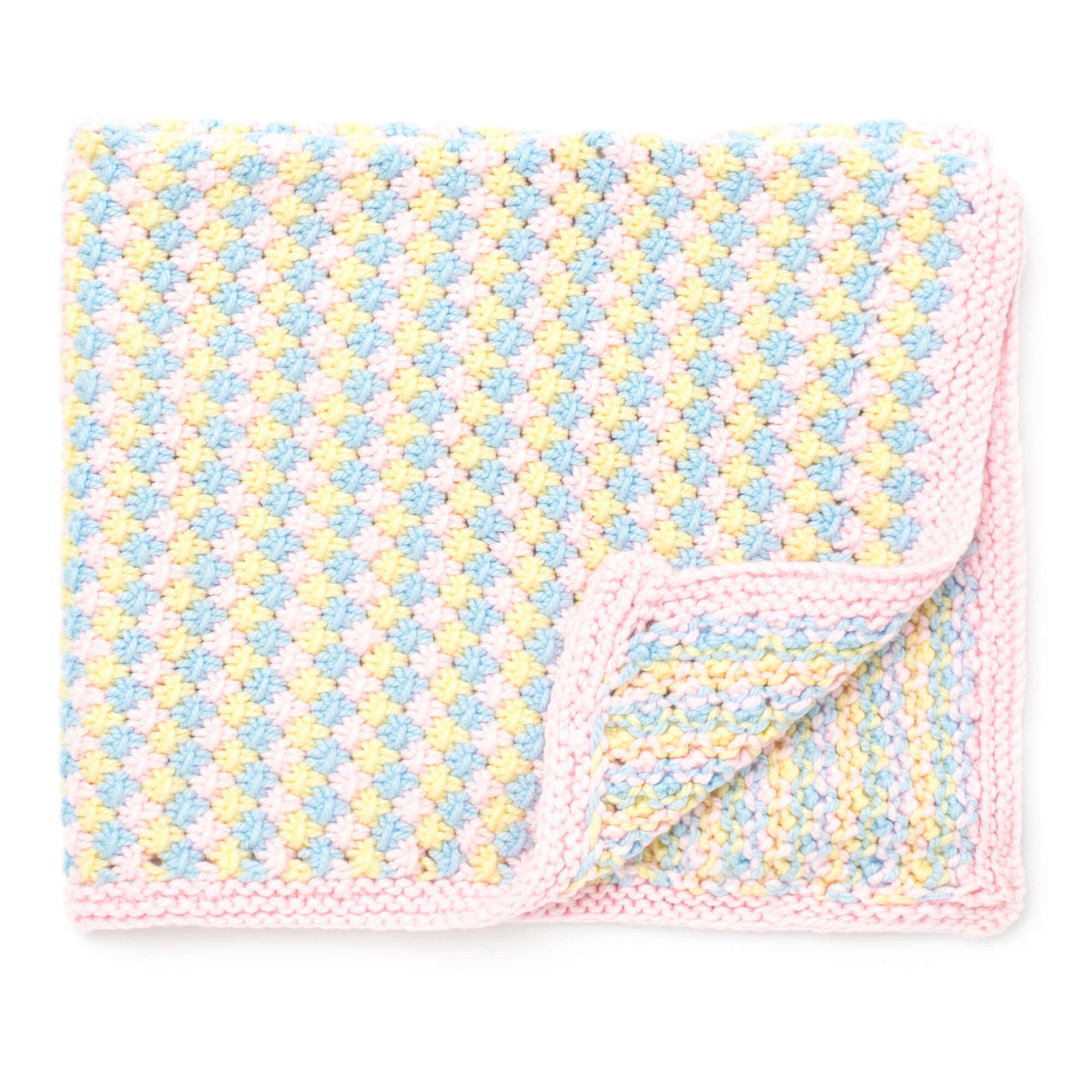 Bernat Tri-Color Knit Baby Blanket Single Size