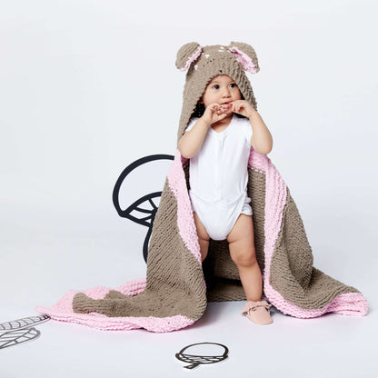 Bernat Oh Deer Knit Blanket Knit Blanket made in Bernat Baby Blanket yarn
