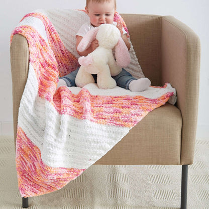 Bernat Kiddie Corner Knit Baby Blanket Knit Blanket made in Bernat Baby Blanket yarn