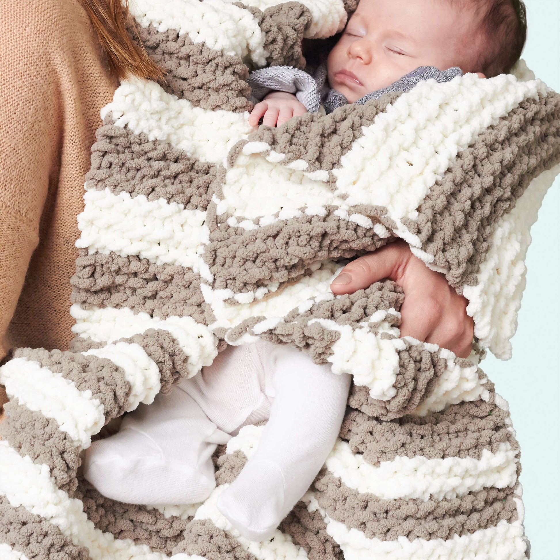 Bernat In A Wink Knit Baby Blanket Knit Blanket made in Bernat Baby Blanket yarn