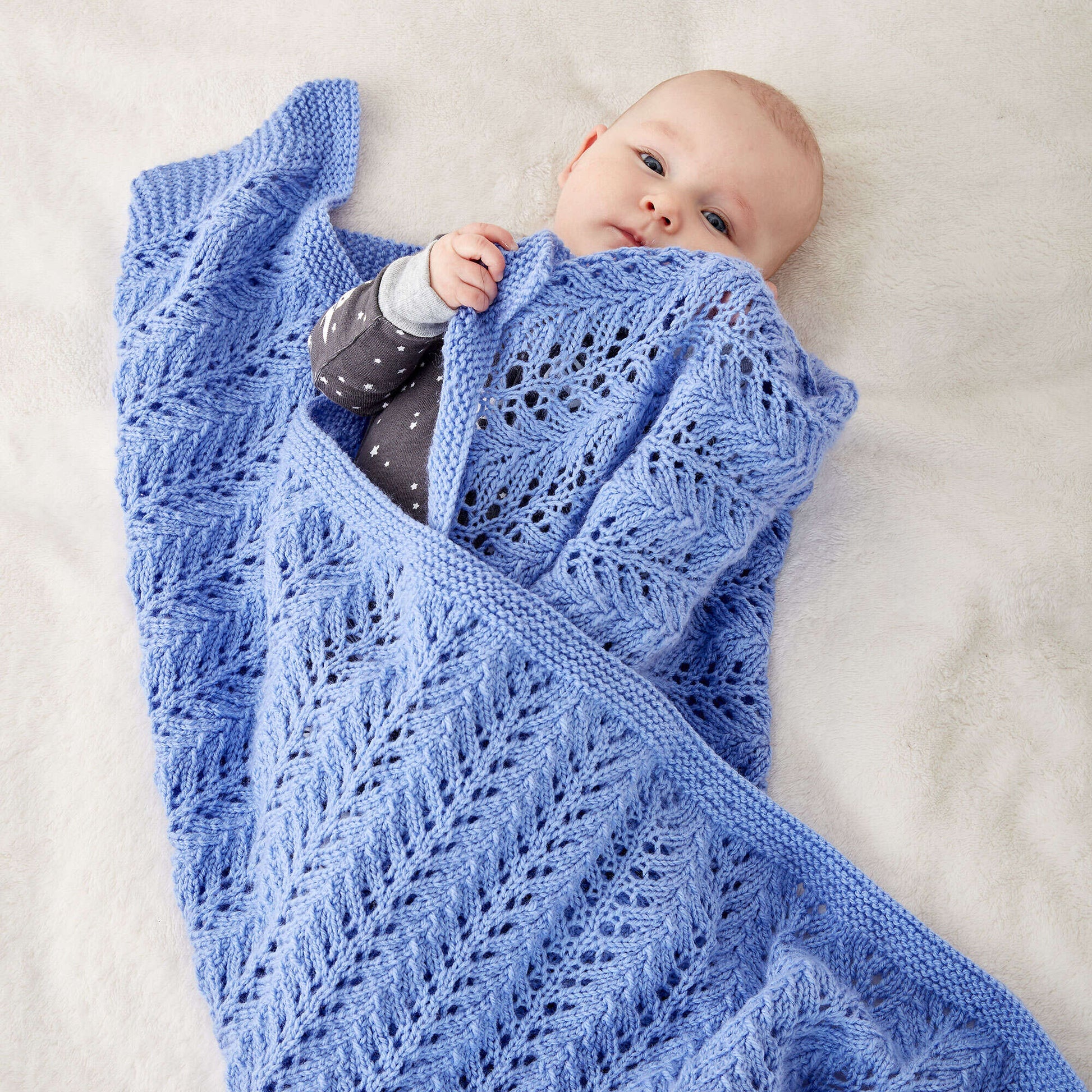 Knitting Pattern Cotton Knit Baby Blankets Free Easy Bernat Lacy