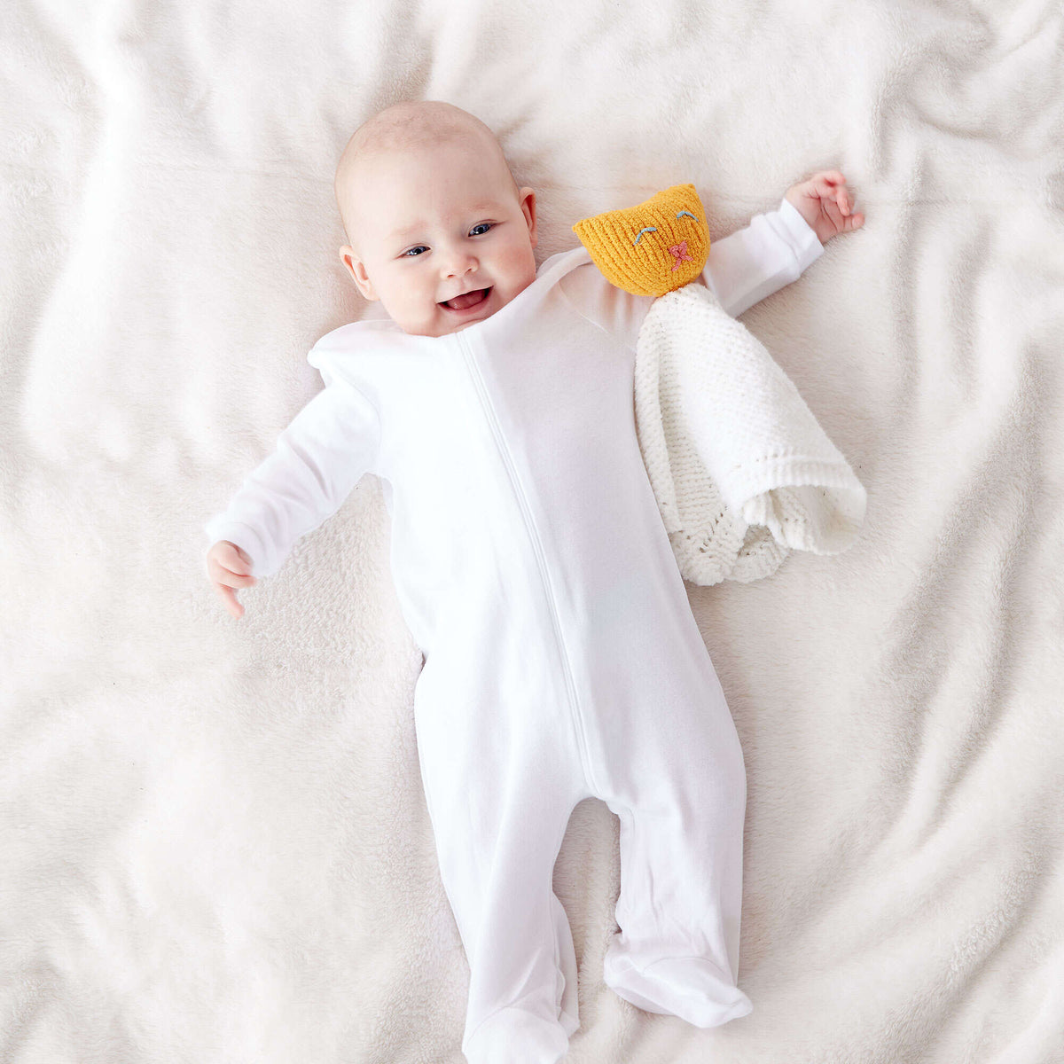 Knit Blanket made in Bernat Baby Blanket Tiny yarn