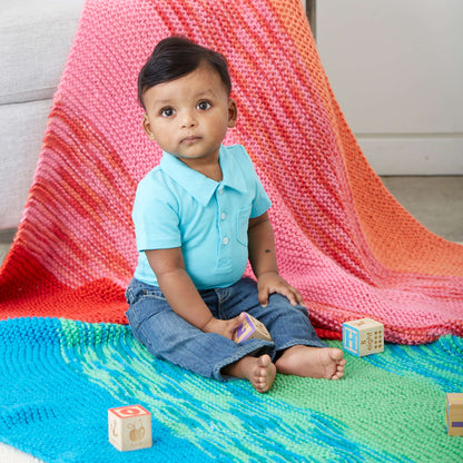 Bernat Garter Stripes Knit Baby Blanket Girls