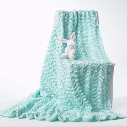 Knit Blanket made in Bernat Softee Baby yarn
