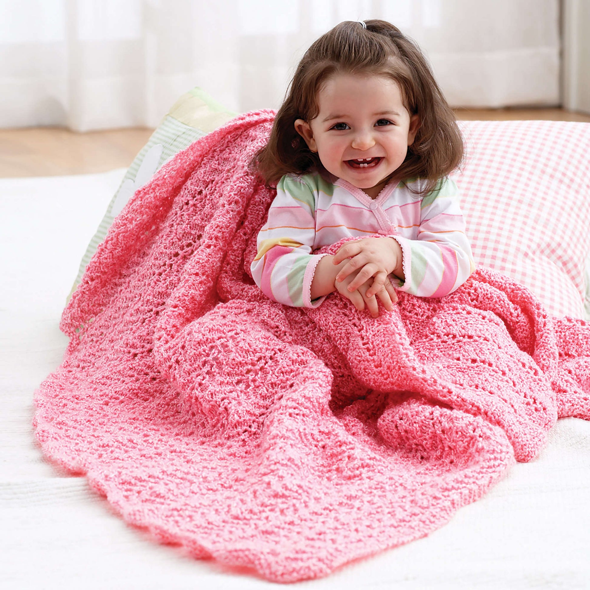 Bernat Knit Blanket Knit Blanket made in Bernat Baby Coordinates yarn