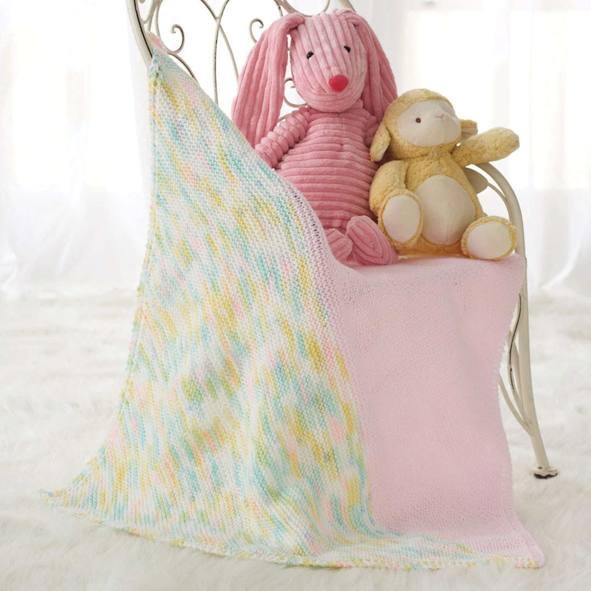 Free Bernat Half & Half Preemie Knit Baby Blanket Pattern