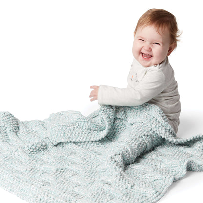 Bernat Box Stitch Knit Baby Blanket Knit Blanket made in Bernat Baby Marly yarn
