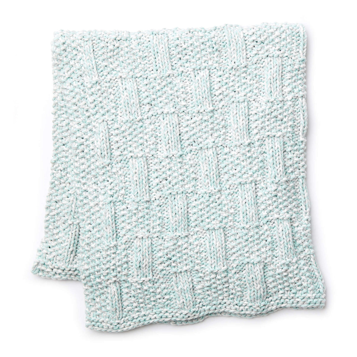 Knit Blanket made in Bernat Baby Marly yarn