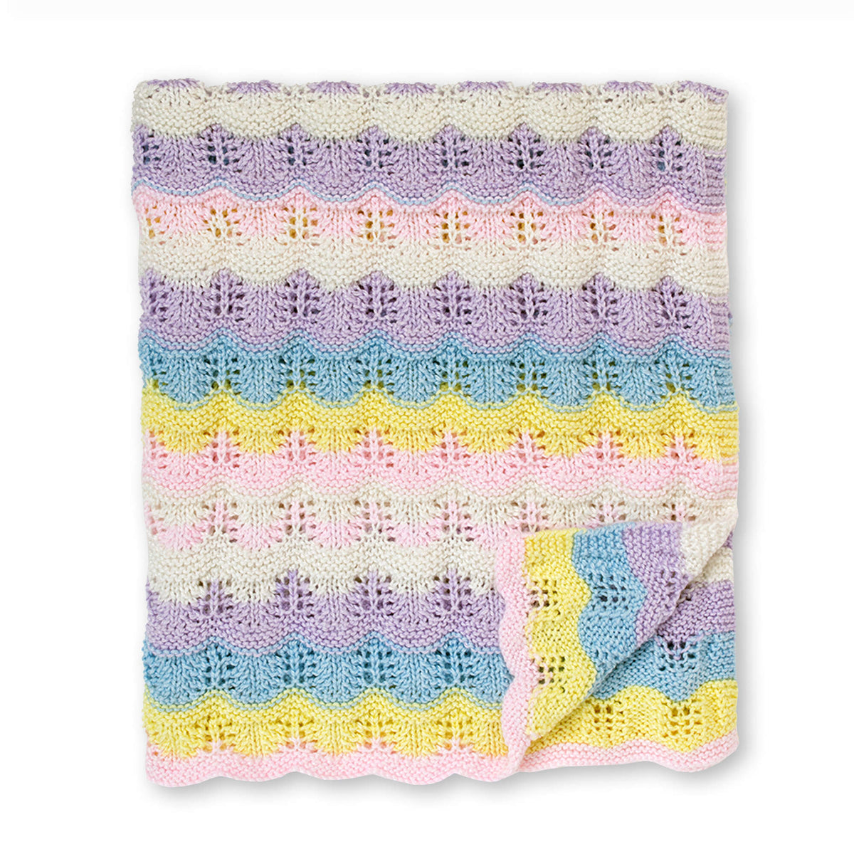 Knit Blanket made in Bernat Softee Baby yarn