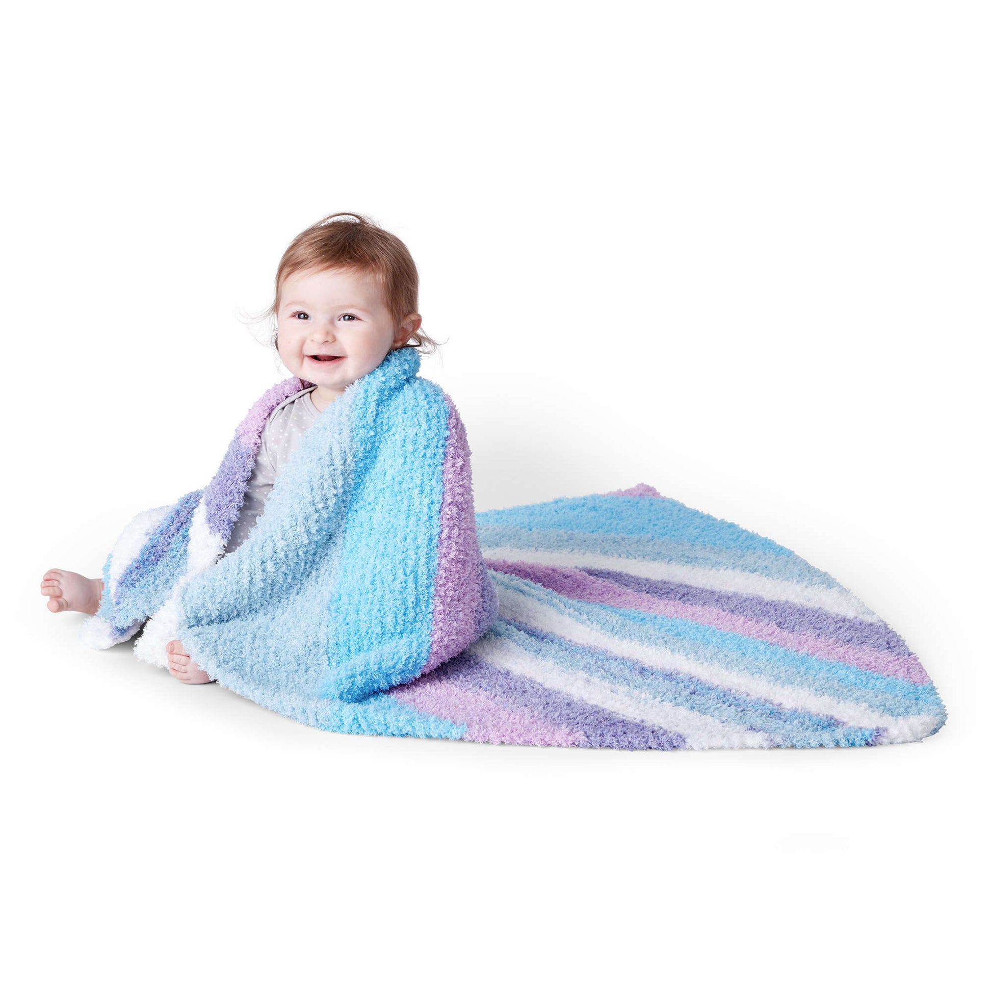 Free Bernat Slumber Stripes Knit Baby Blanket Pattern