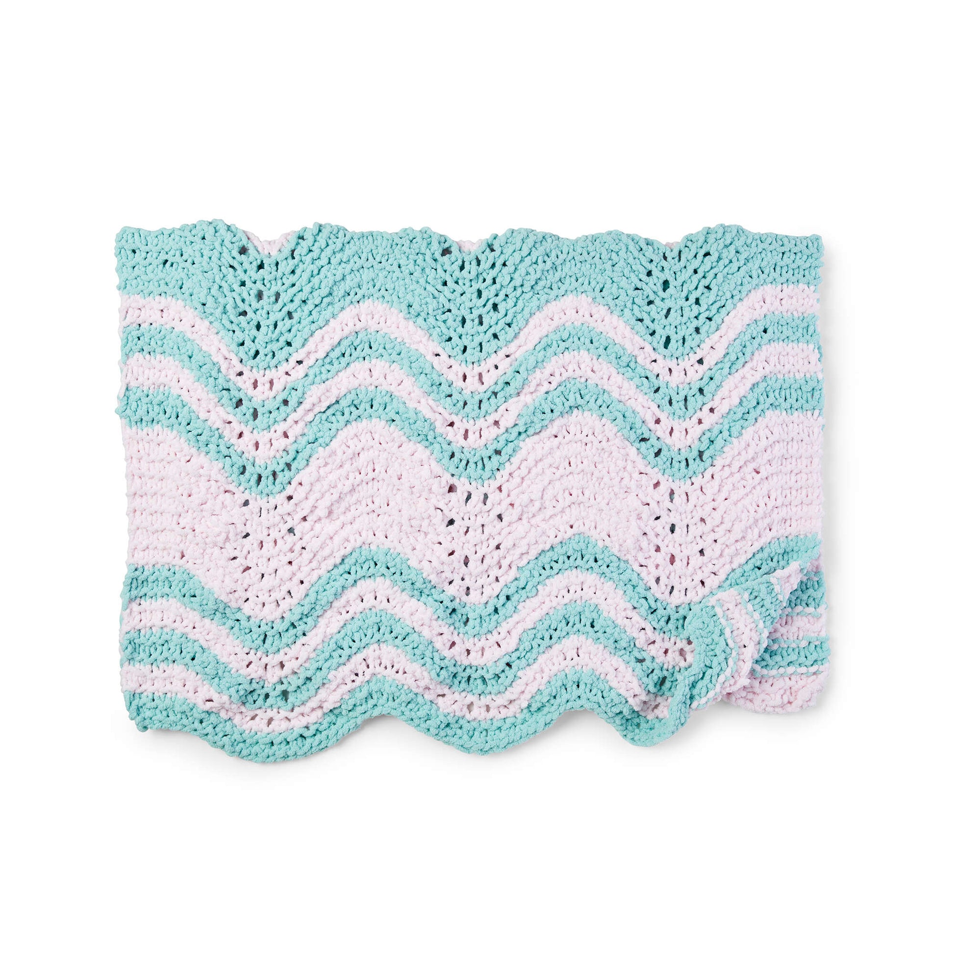 Free Bernat Garter Ripple Stripes Knit Baby Blanket Pattern