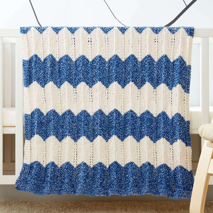 Bernat Knit Waves Blanket Knit Blanket made in Bernat Baby Velvet yarn