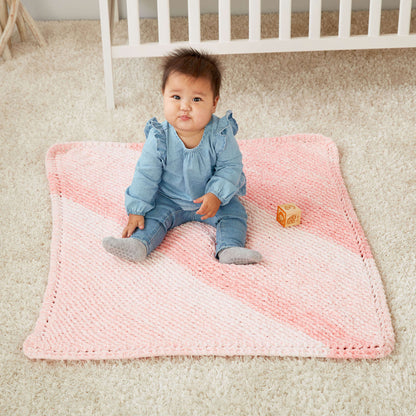Bernat Corner to Corner Garter Knit Blanket Knit Blanket made in Bernat Baby Blanket yarn