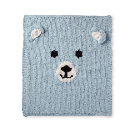 Bernat Bear-y Cozy Knit Blanket Knit Blanket made in Bernat Baby Blanket yarn