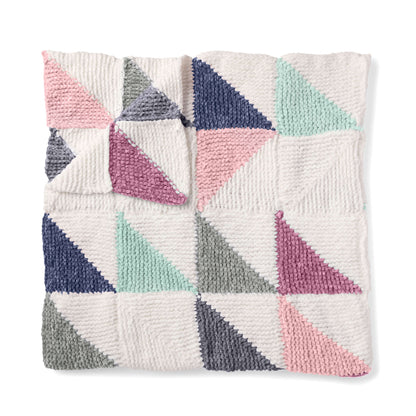 Bernat Knit Patchwork Baby Quilt Knit Blanket made in Bernat Baby Velvet yarn