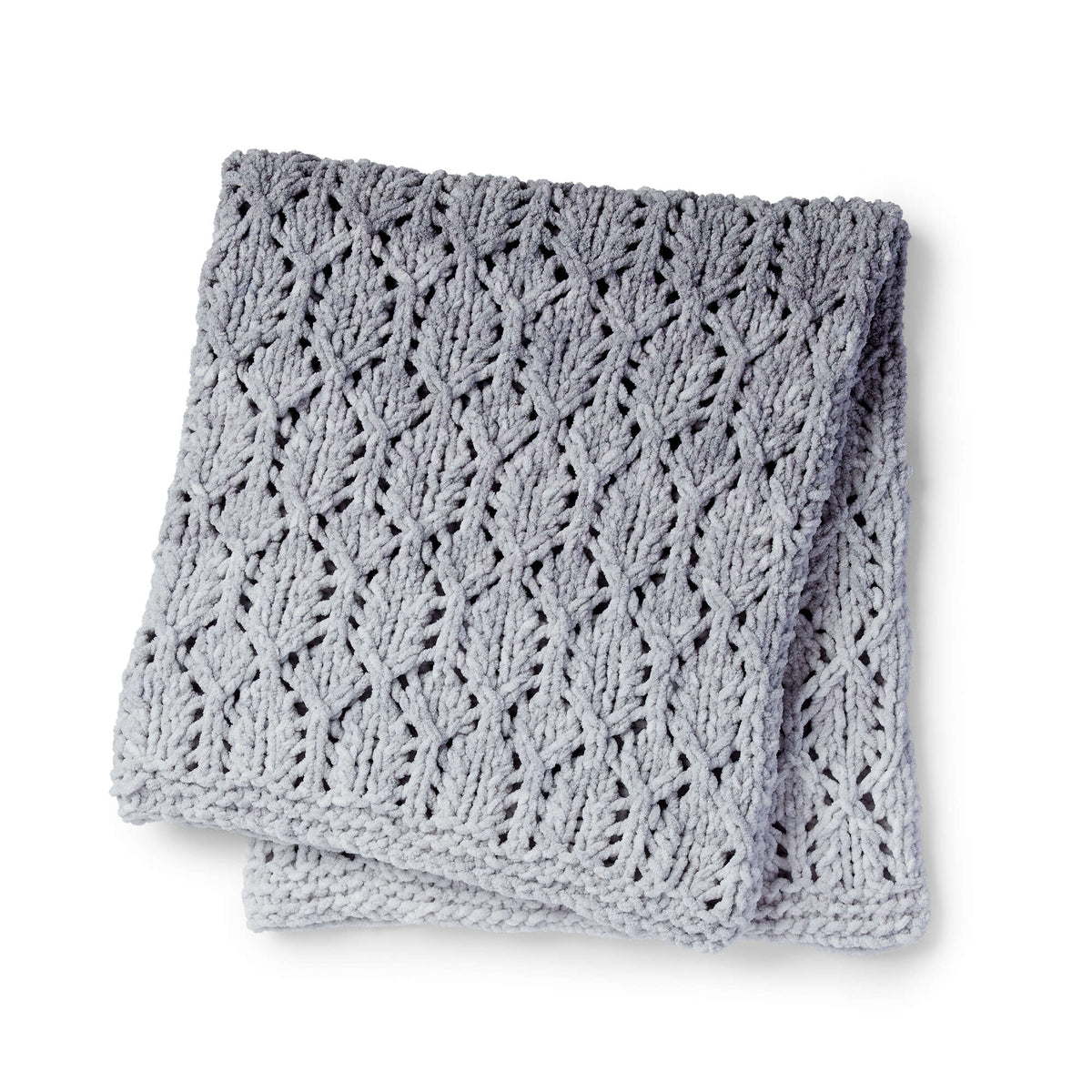 Knit Blanket made in Bernat Baby Blanket yarn