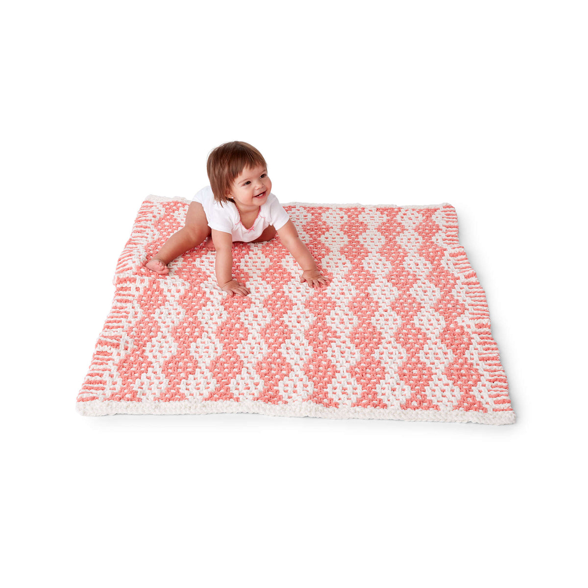 Knit Blanket made in Bernat Baby Blanket yarn