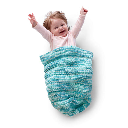 Bernat Cozy Knit Sleep Sack Knit Blanket made in Bernat Baby Blanket yarn