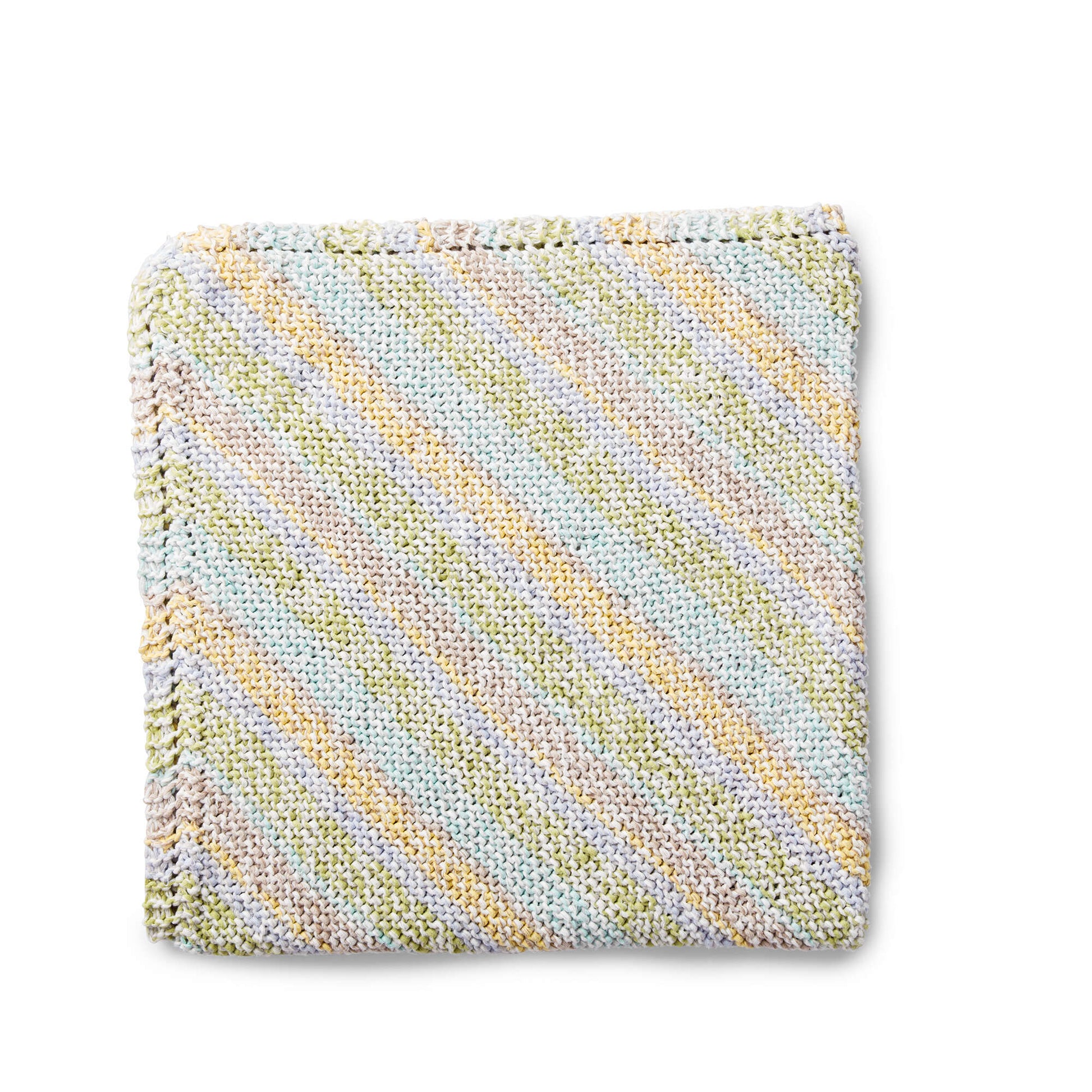 Free Bernat Diagonal Stripes Knit Baby Blanket Pattern