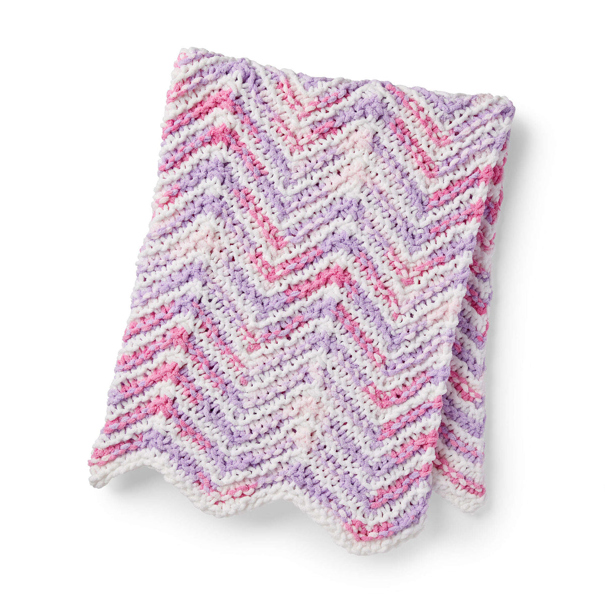 Knit Blanket made in Bernat Baby Blanket yarn