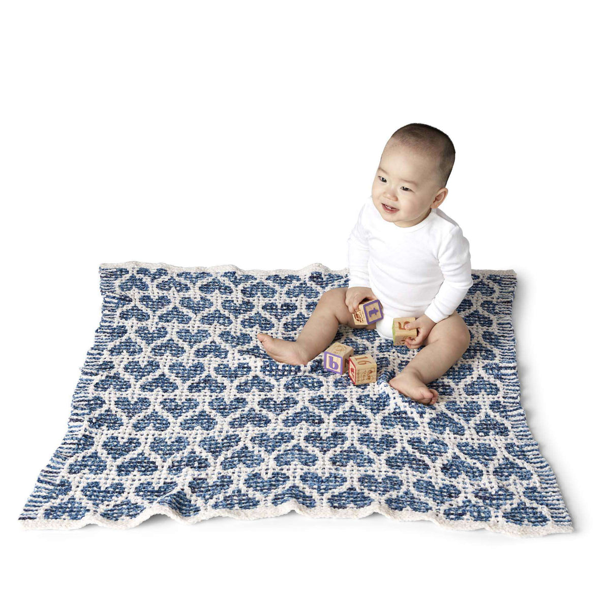 Knit Blanket made in Bernat Baby Velvet yarn