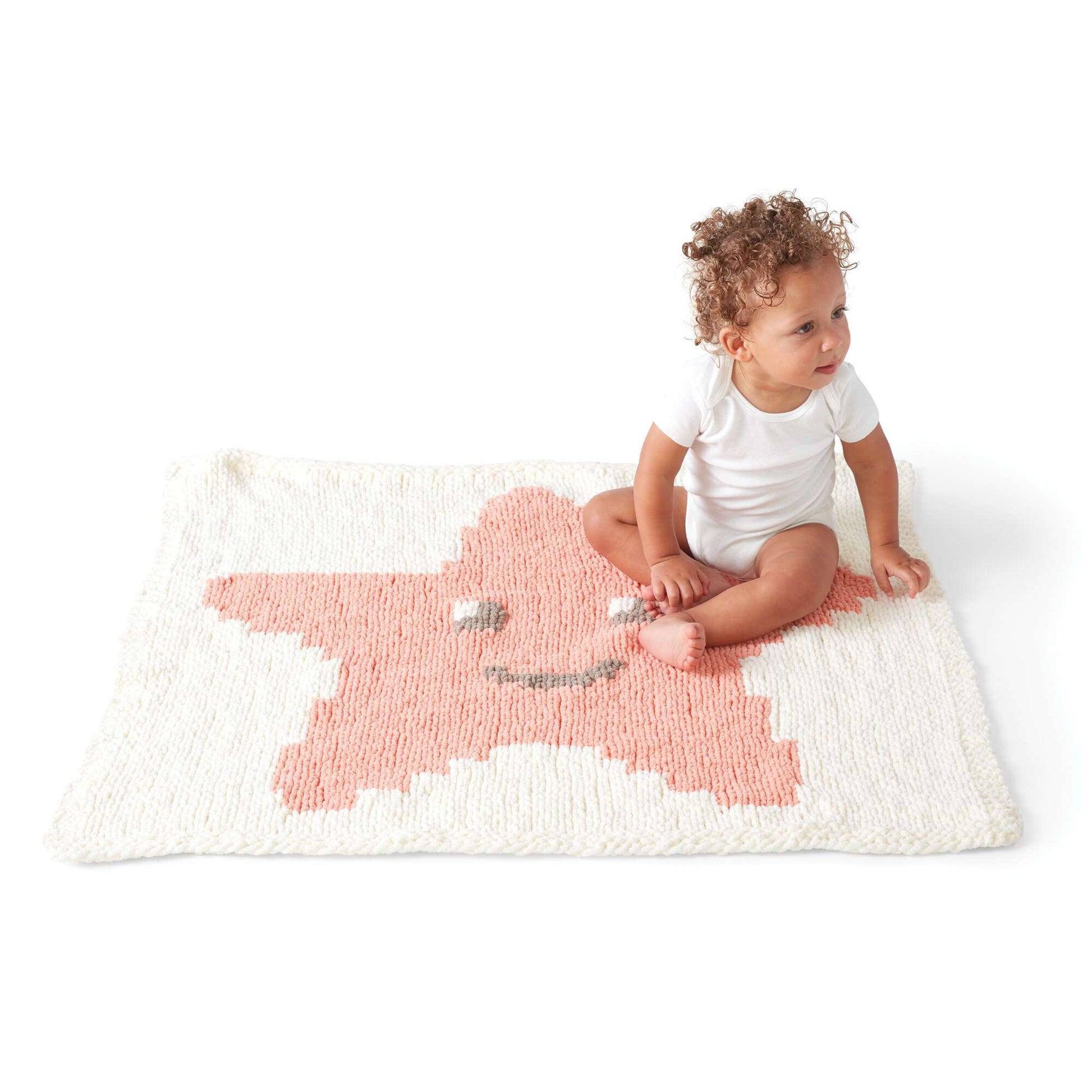 Free Bernat Knit Intarsia Smiling Starfish Baby Blanket Pattern