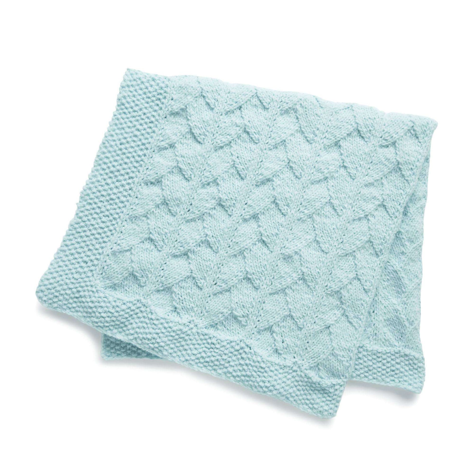 Bernat Knit Dragon Scales Baby Blanket Knit Blanket made in Bernat Forever Fleece Finer yarn