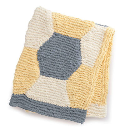 Bernat Honeycomb Panels Garter Knit Baby Blanket Knit Blanket made in Bernat Baby Blanket yarn