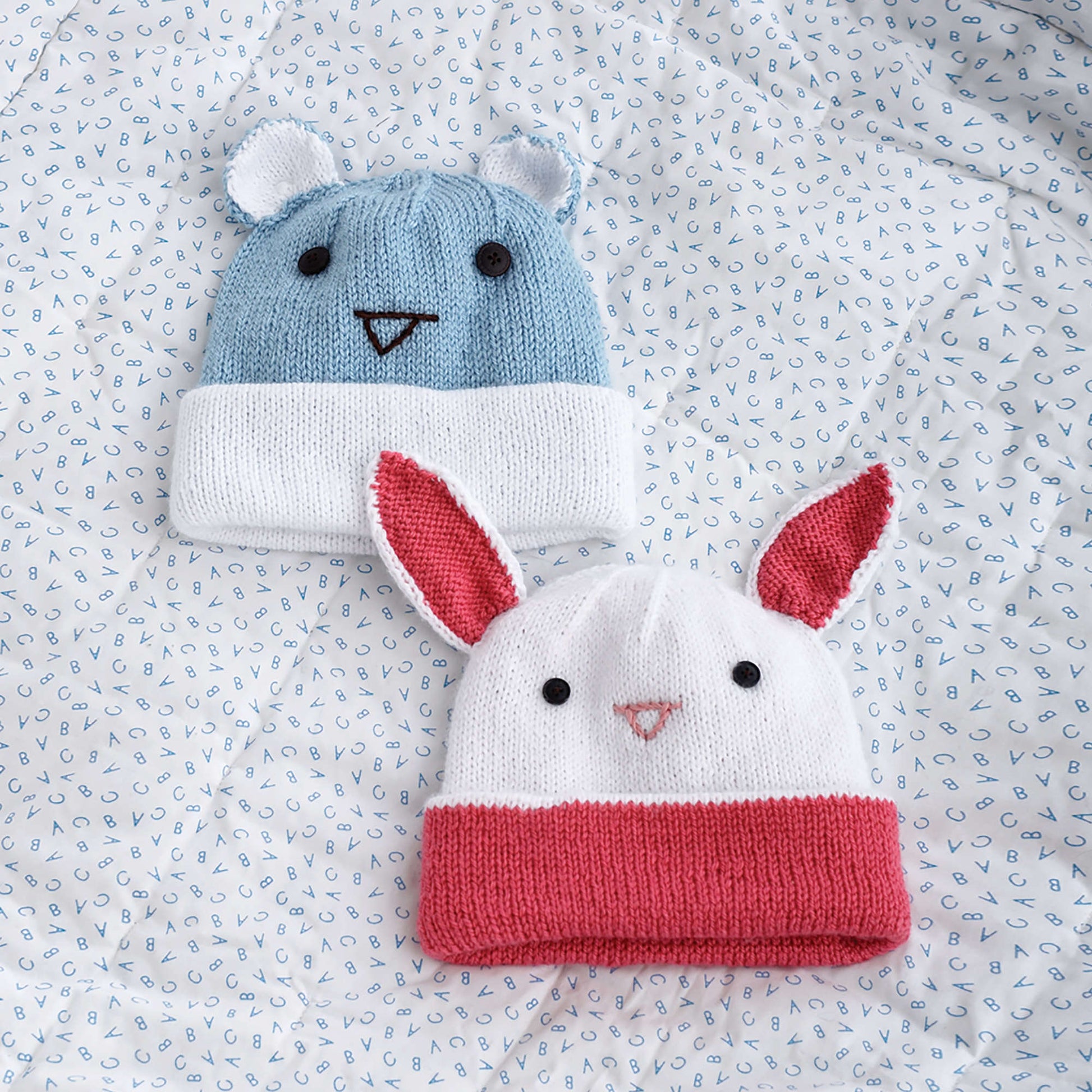 Bernat Knit Hats With Ears Bunny
