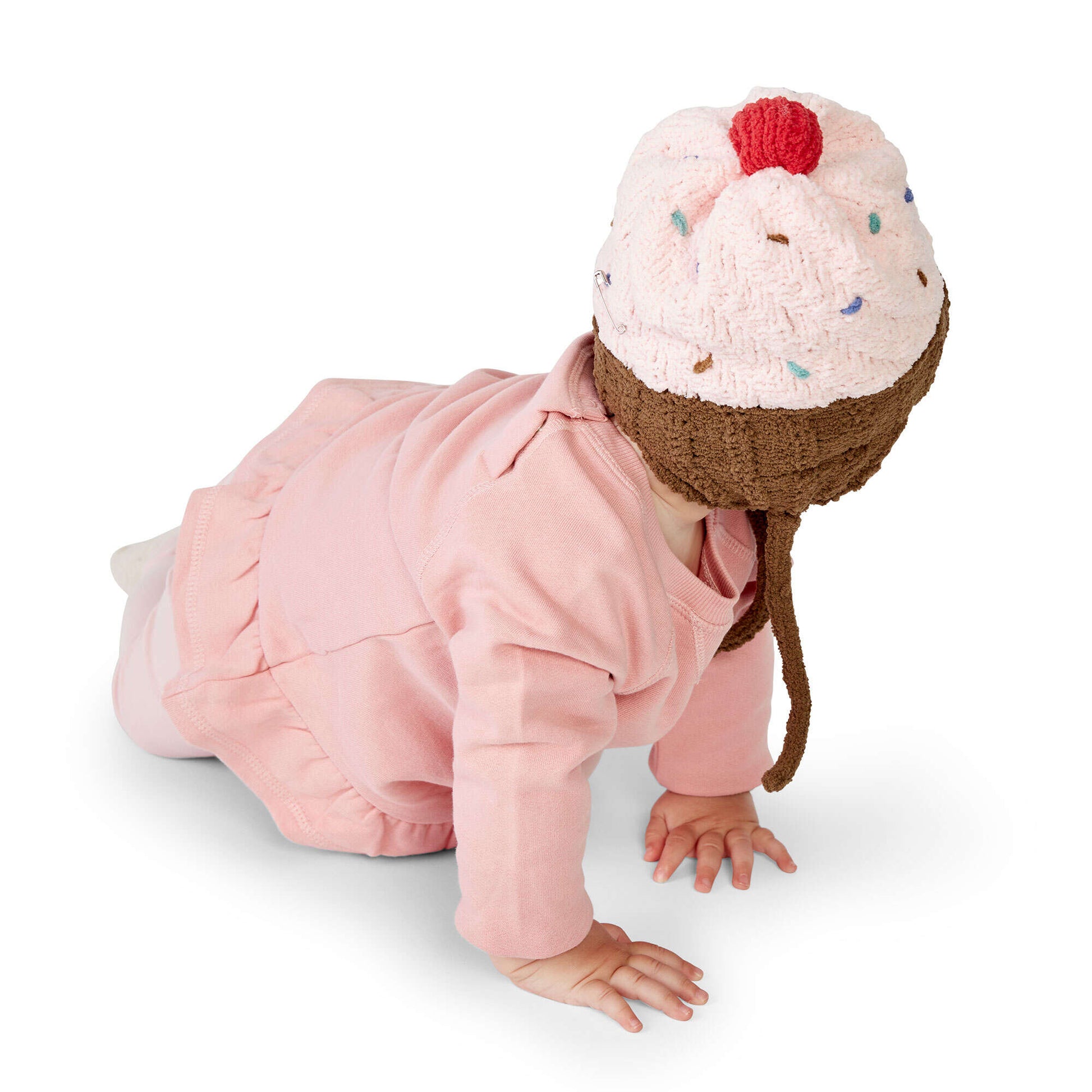 Bernat Red Velvet Knit Cupcake Hat 6-12 mos