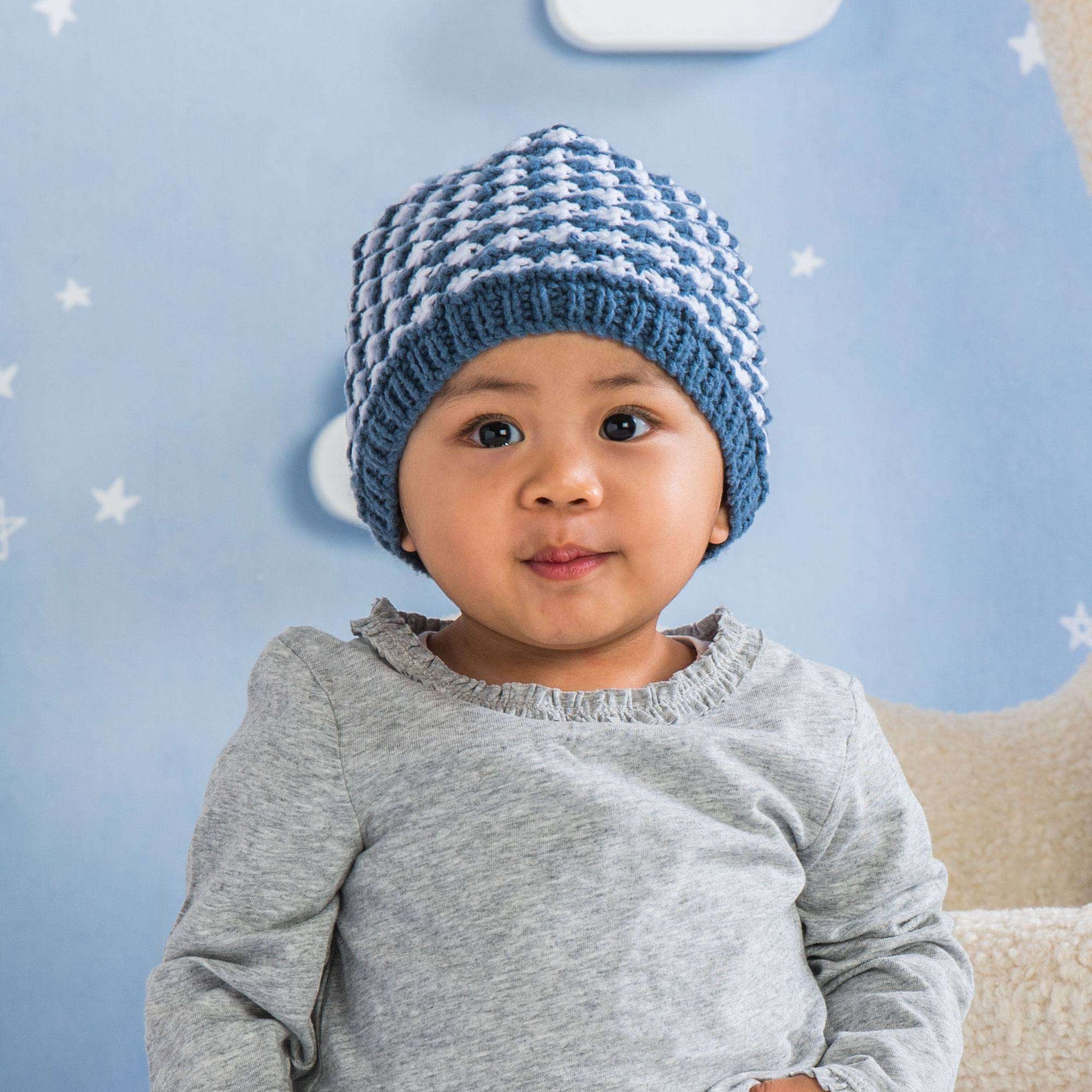 Free Bernat Knit Star Stitch Slouchy Baby Hat Pattern