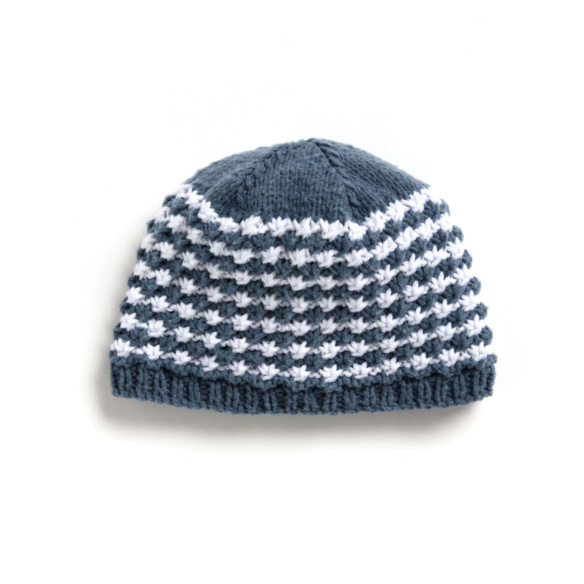 Free Bernat Knit Star Stitch Slouchy Baby Hat Pattern