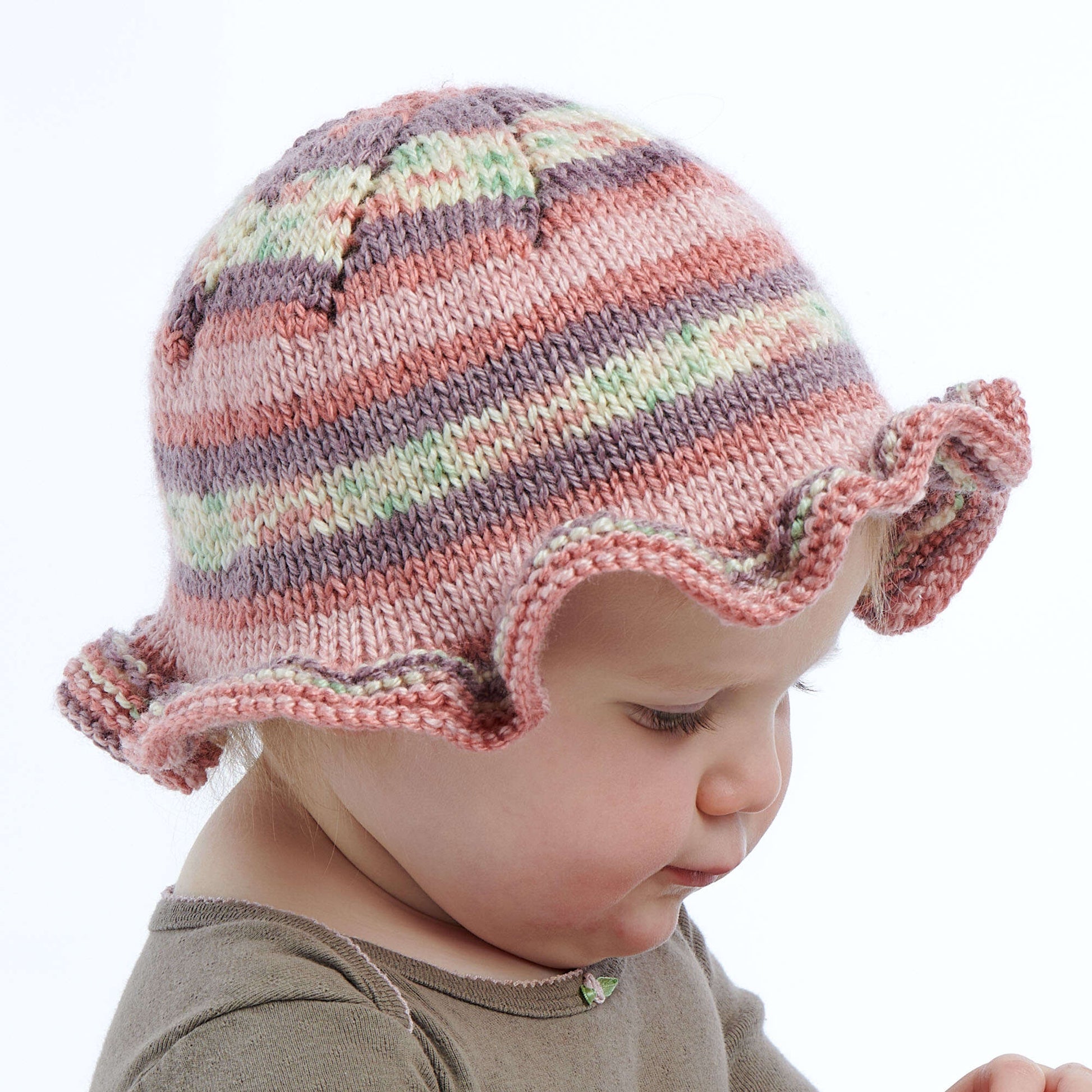 Free Bernat Knit Ruffle Baby Hat Pattern