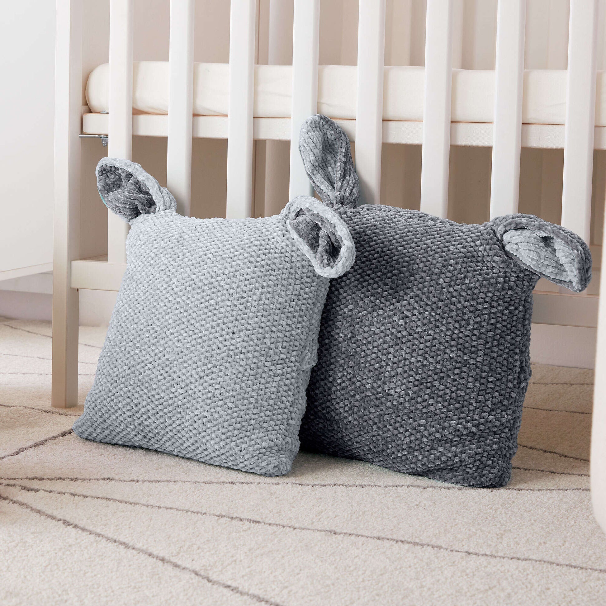Free Bernat Knit Bunny Pillows Pattern