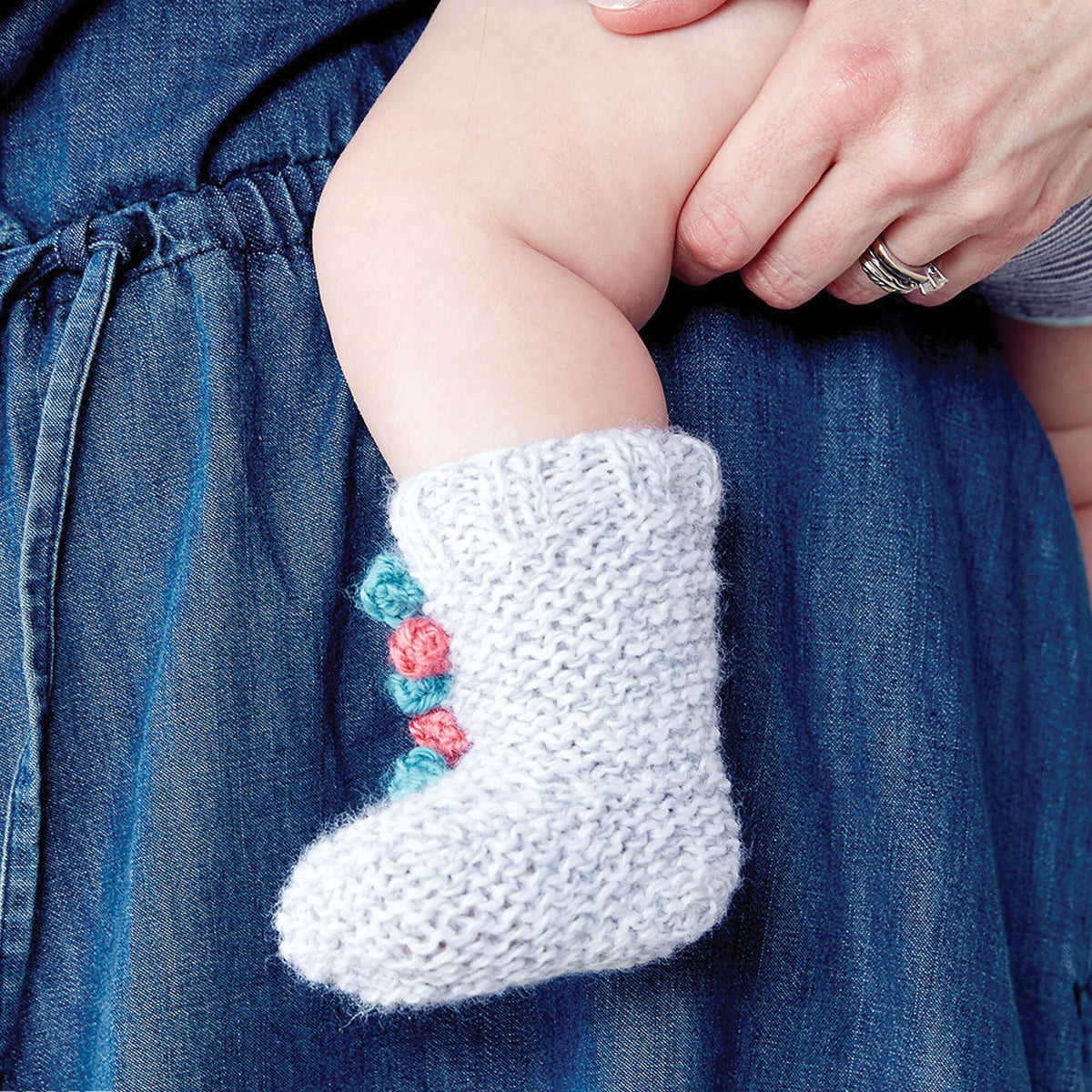 Knit Sock made in Bernat Softee Baby yarn