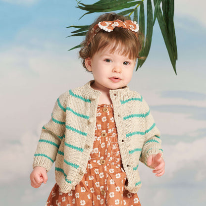 Bernat Sea Breeze Stripes Knit Baby Cardigan 6 mos