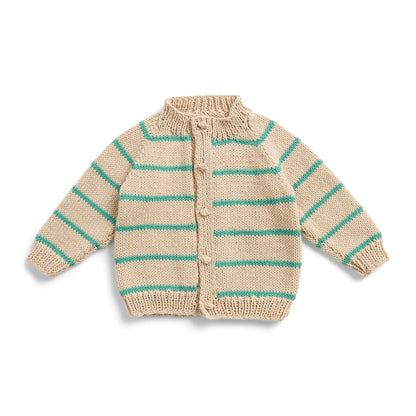 Bernat Sea Breeze Stripes Knit Baby Cardigan 6 mos