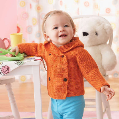 Bernat Knit Garter Stitch Hooded Jacket 18 mos
