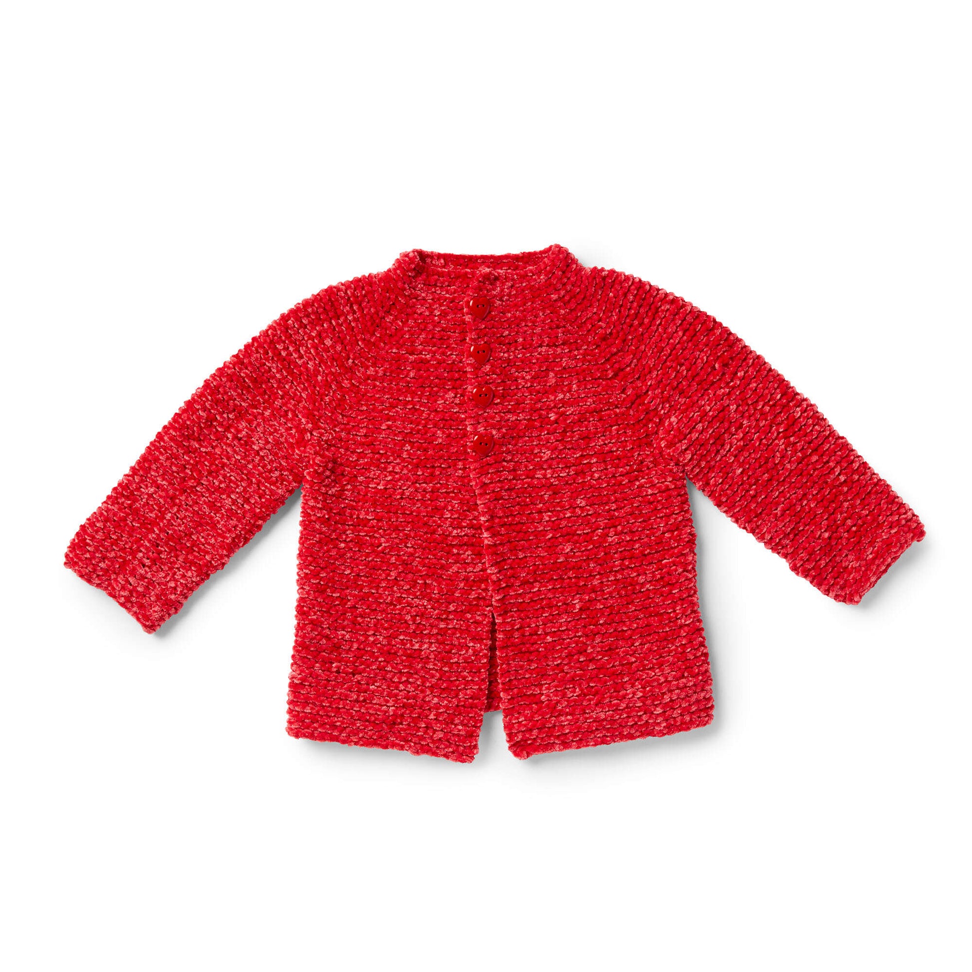 Free Bernat Go-Go Garter Stitch Knit Baby Jacket Pattern