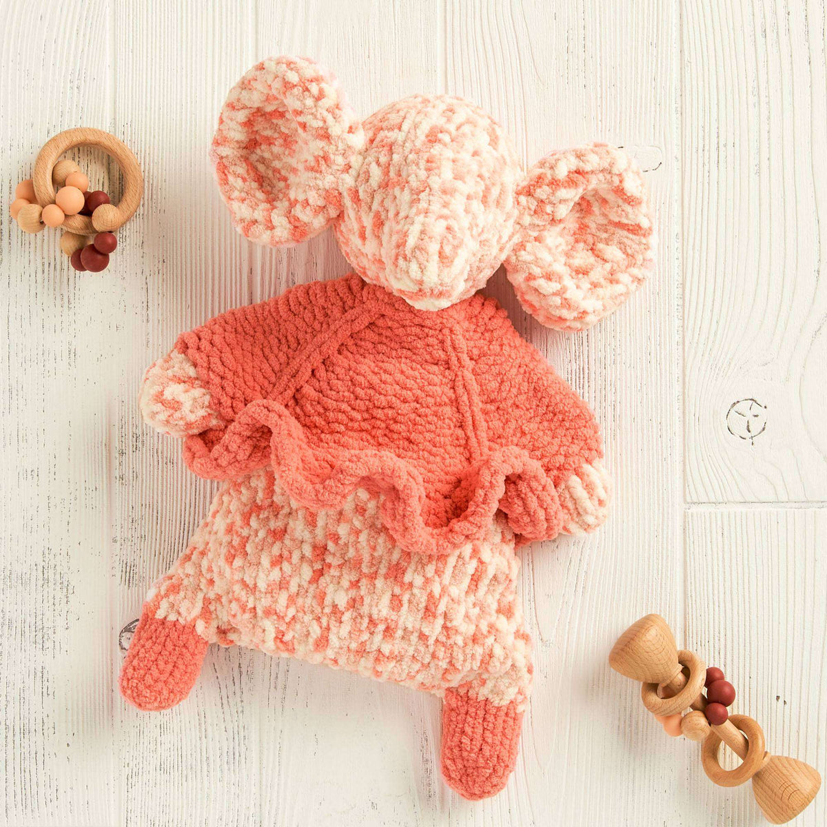 Knit Toy made in Bernat Baby Blanket yarn
