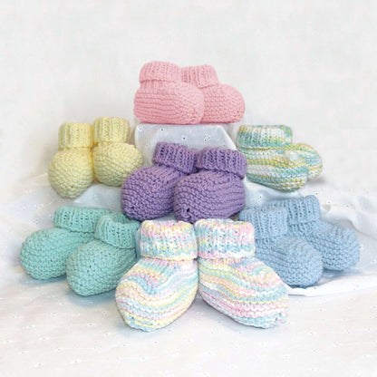 Bernat Knit Bibs and Booties Knit Set made in Bernat Handicrafter Cotton yarn